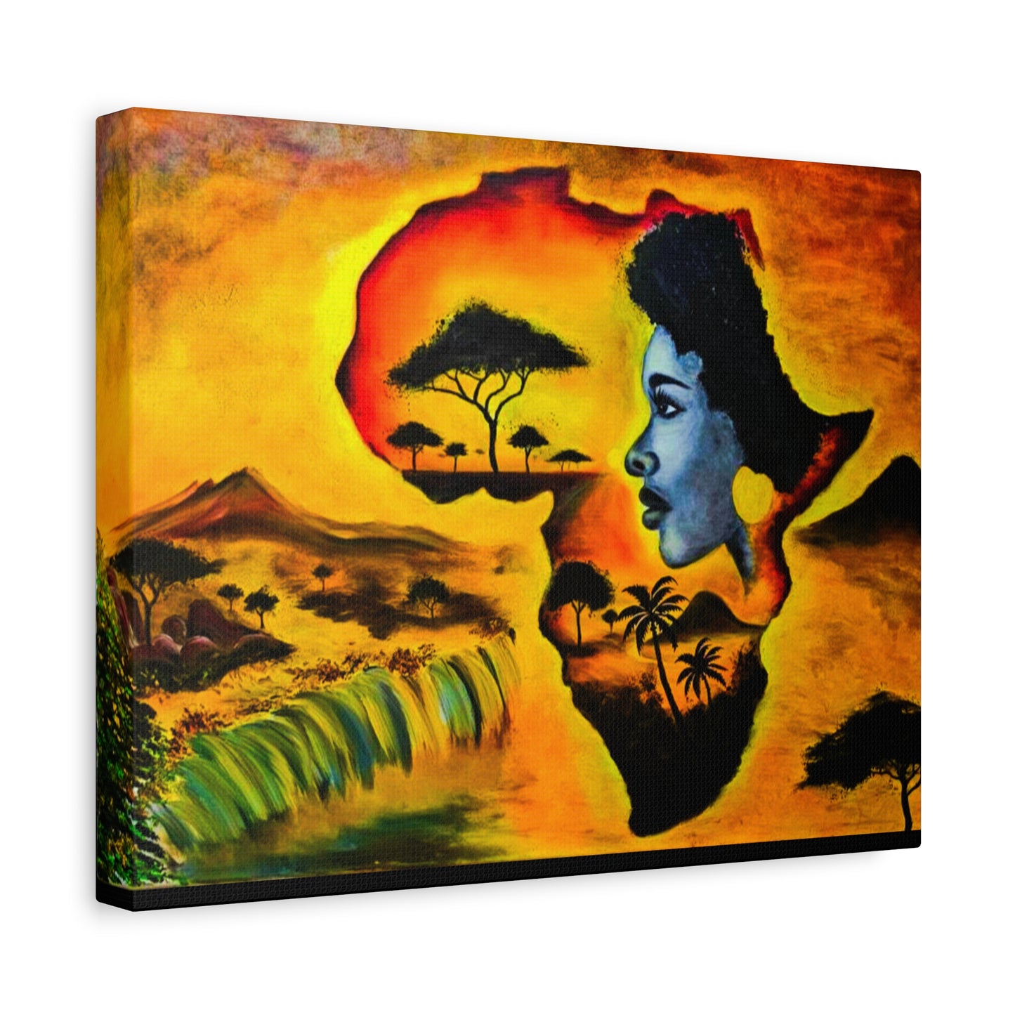 Vibrant African Landscape Canvas Art - Stretched Wall Decor