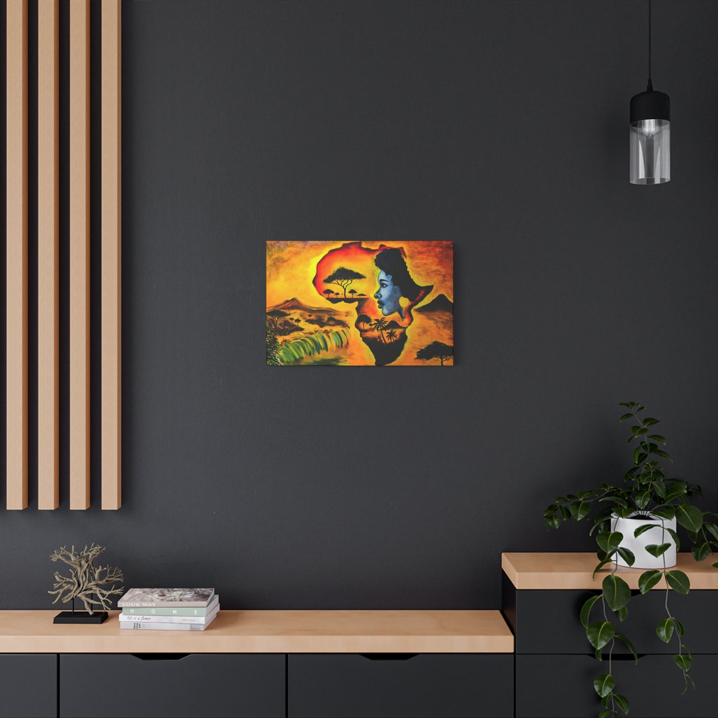 Vibrant African Landscape Canvas Art - Stretched Wall Decor