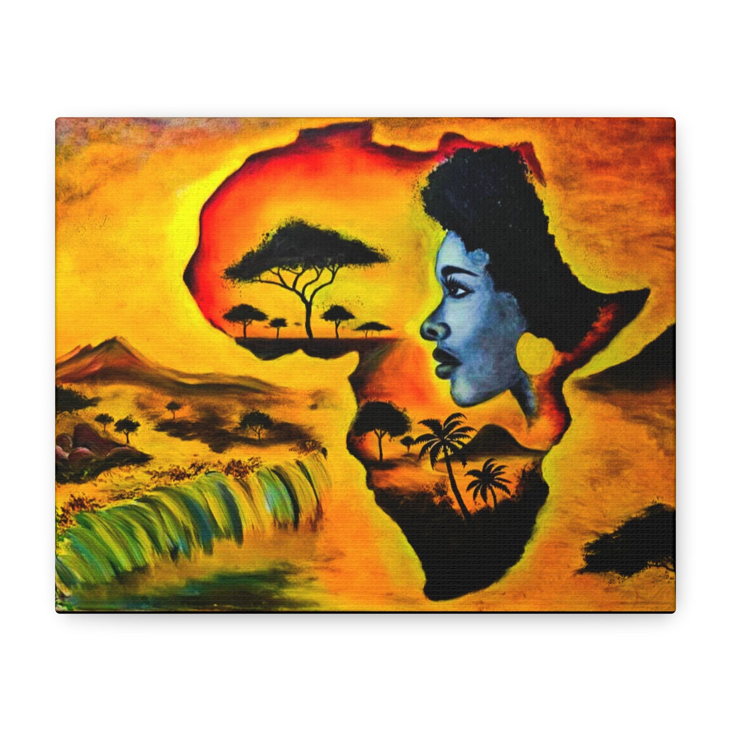 Vibrant African Landscape Canvas Art - Stretched Wall Decor