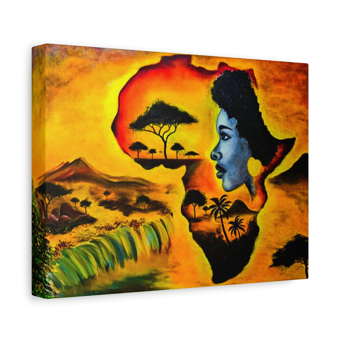 Vibrant African Landscape Canvas Art - Stretched Wall Decor