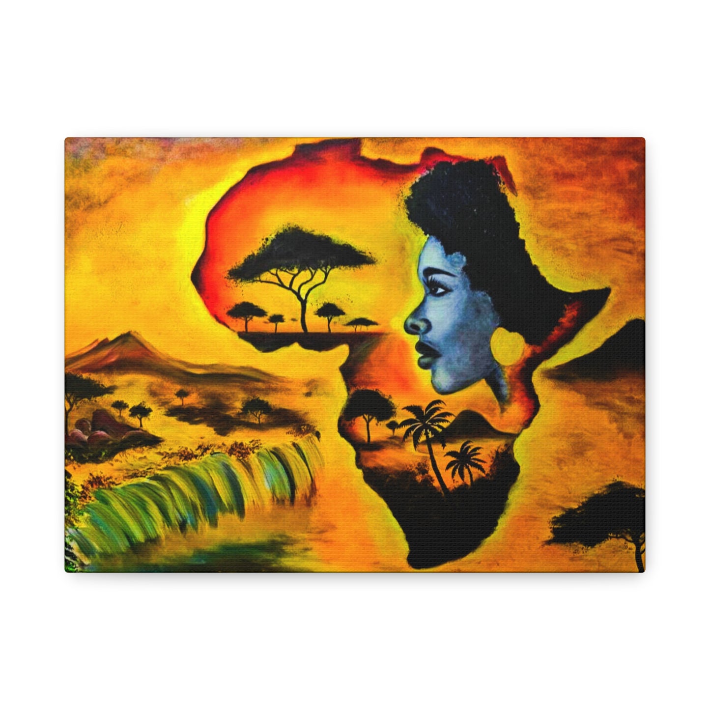 Vibrant African Landscape Canvas Art - Stretched Wall Decor