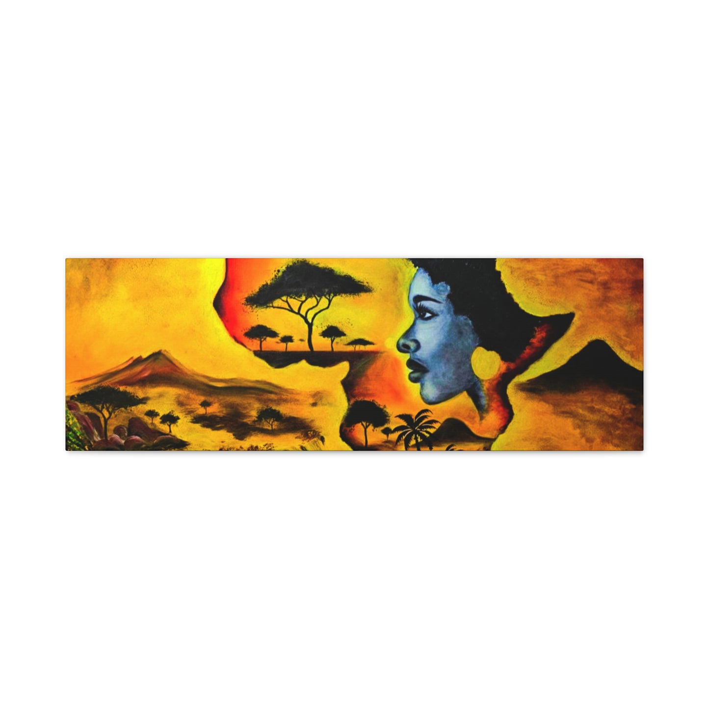 Vibrant African Landscape Canvas Art - Stretched Wall Decor