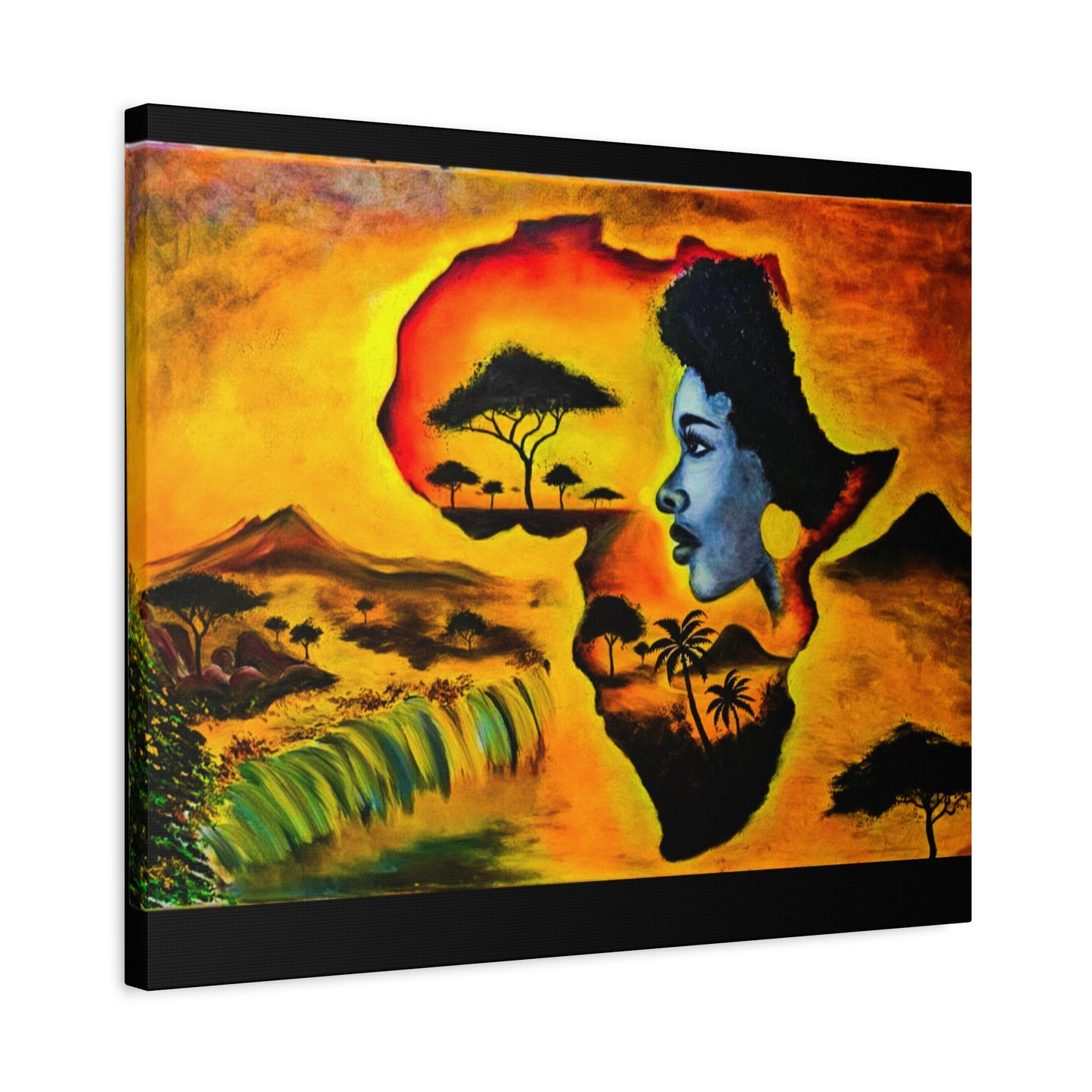 Vibrant African Landscape Canvas Art - Stretched Wall Decor