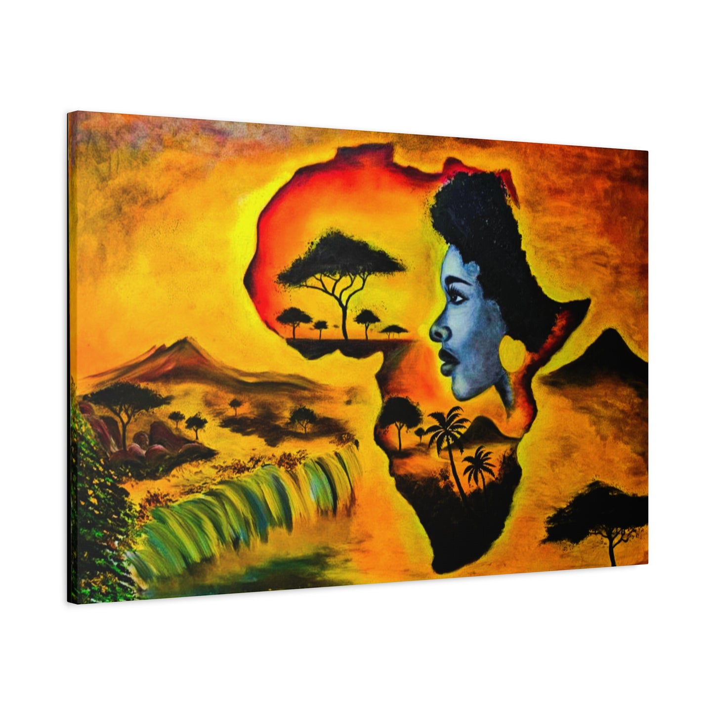 Vibrant African Landscape Canvas Art - Stretched Wall Decor