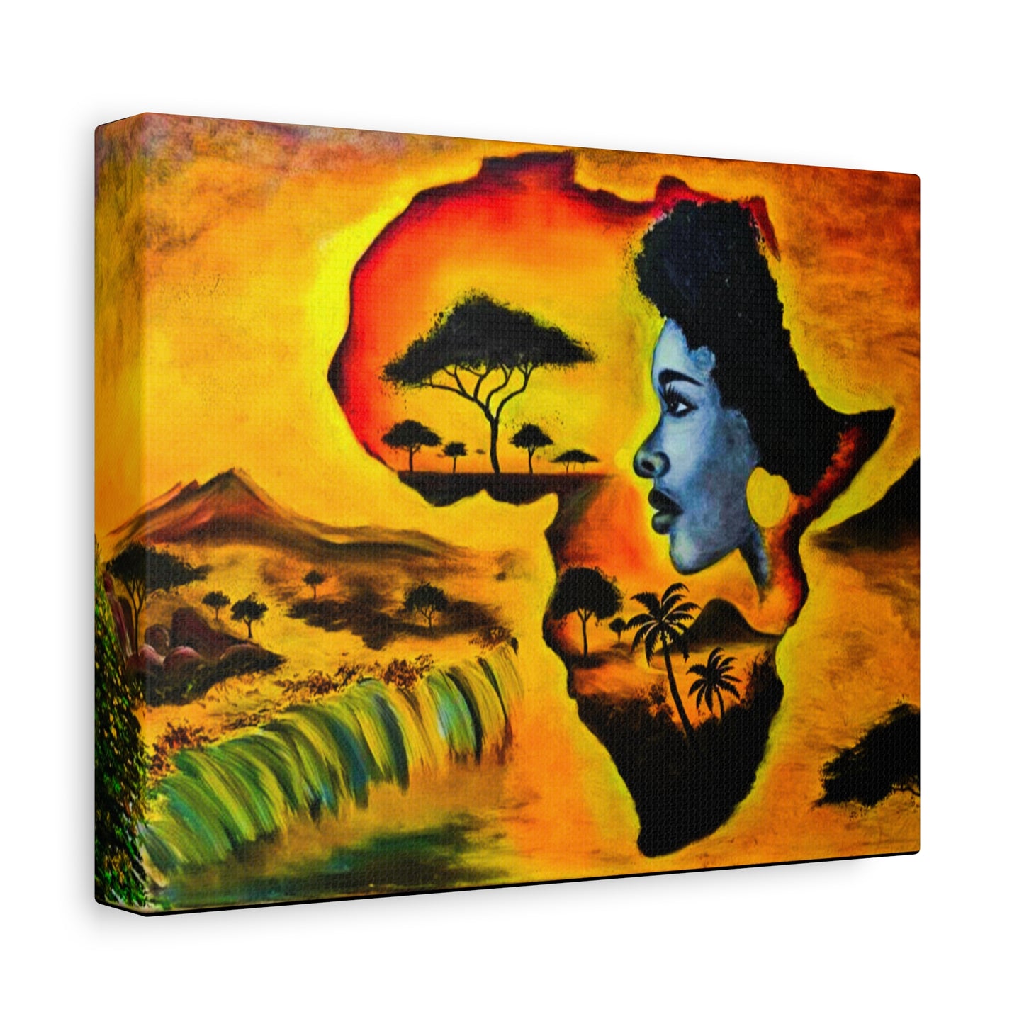 Vibrant African Landscape Canvas Art - Stretched Wall Decor