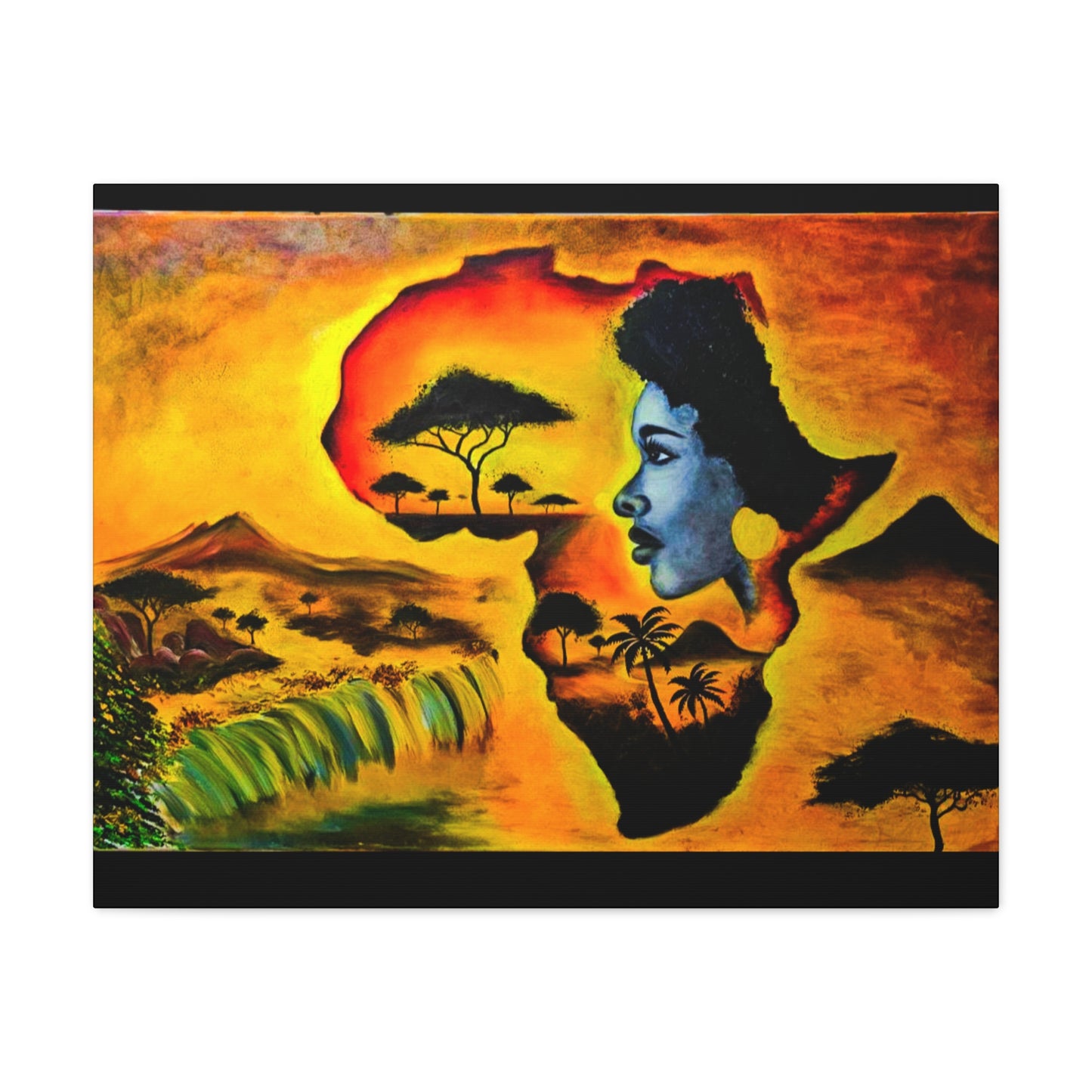 Vibrant African Landscape Canvas Art - Stretched Wall Decor
