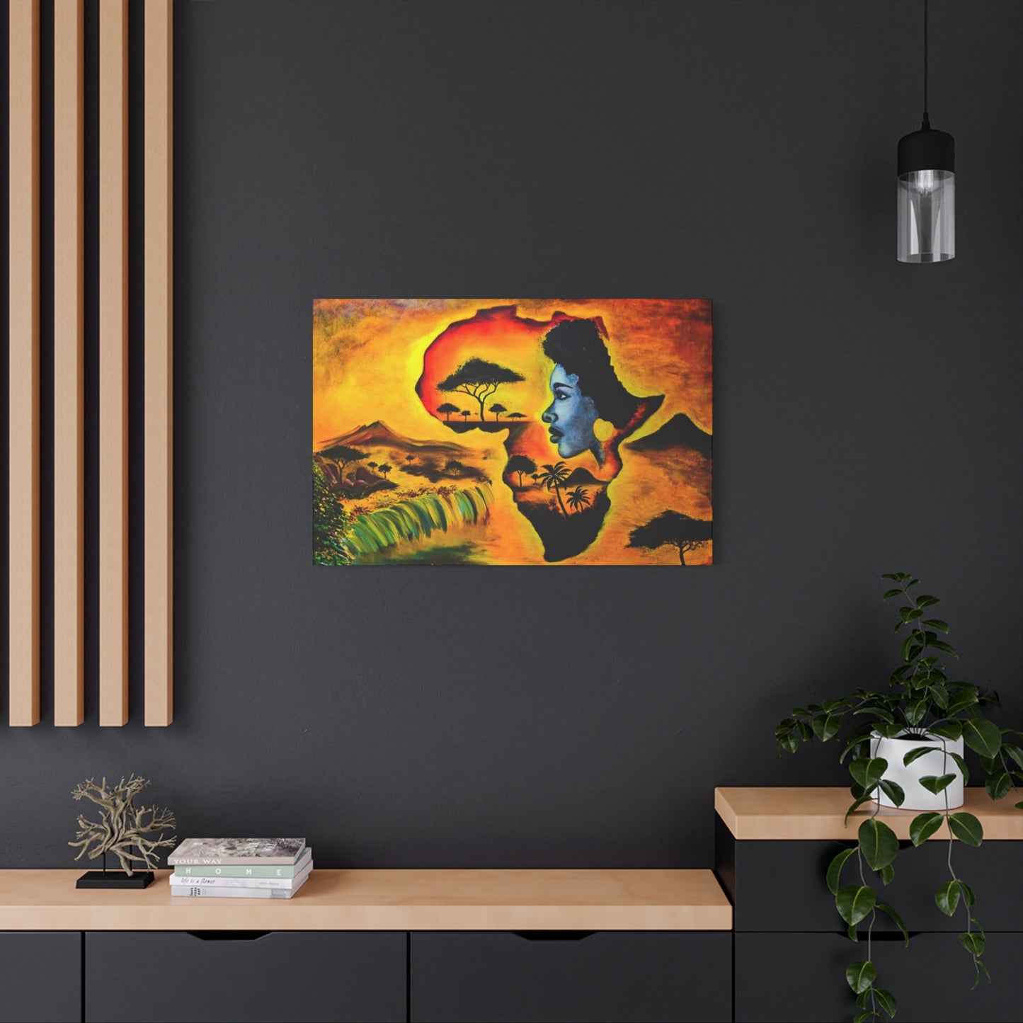 Vibrant African Landscape Canvas Art - Stretched Wall Decor