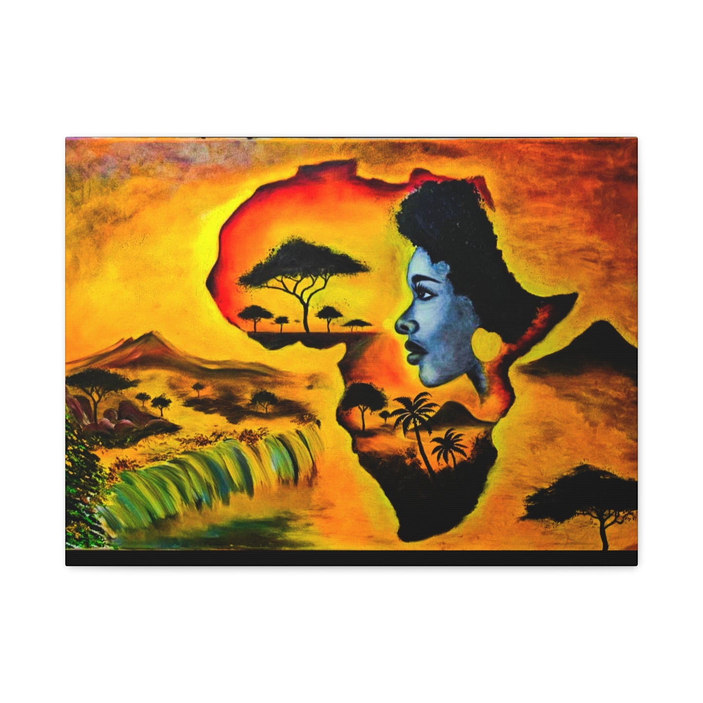 Vibrant African Landscape Canvas Art - Stretched Wall Decor