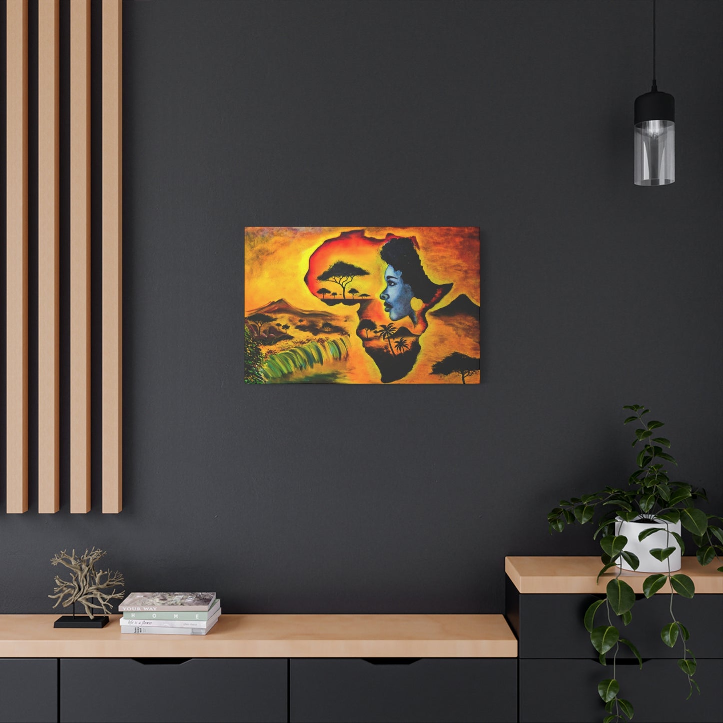 Vibrant African Landscape Canvas Art - Stretched Wall Decor