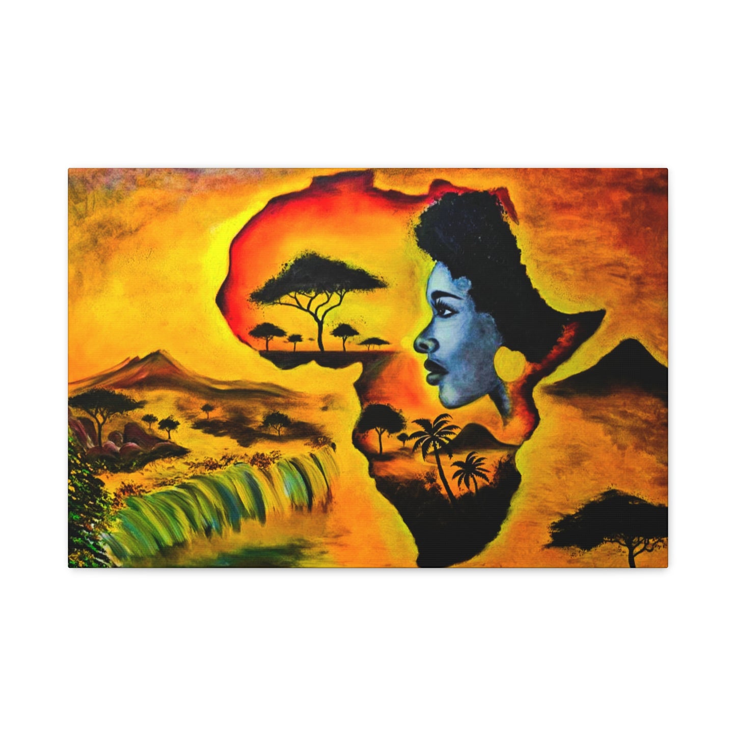 Vibrant African Landscape Canvas Art - Stretched Wall Decor