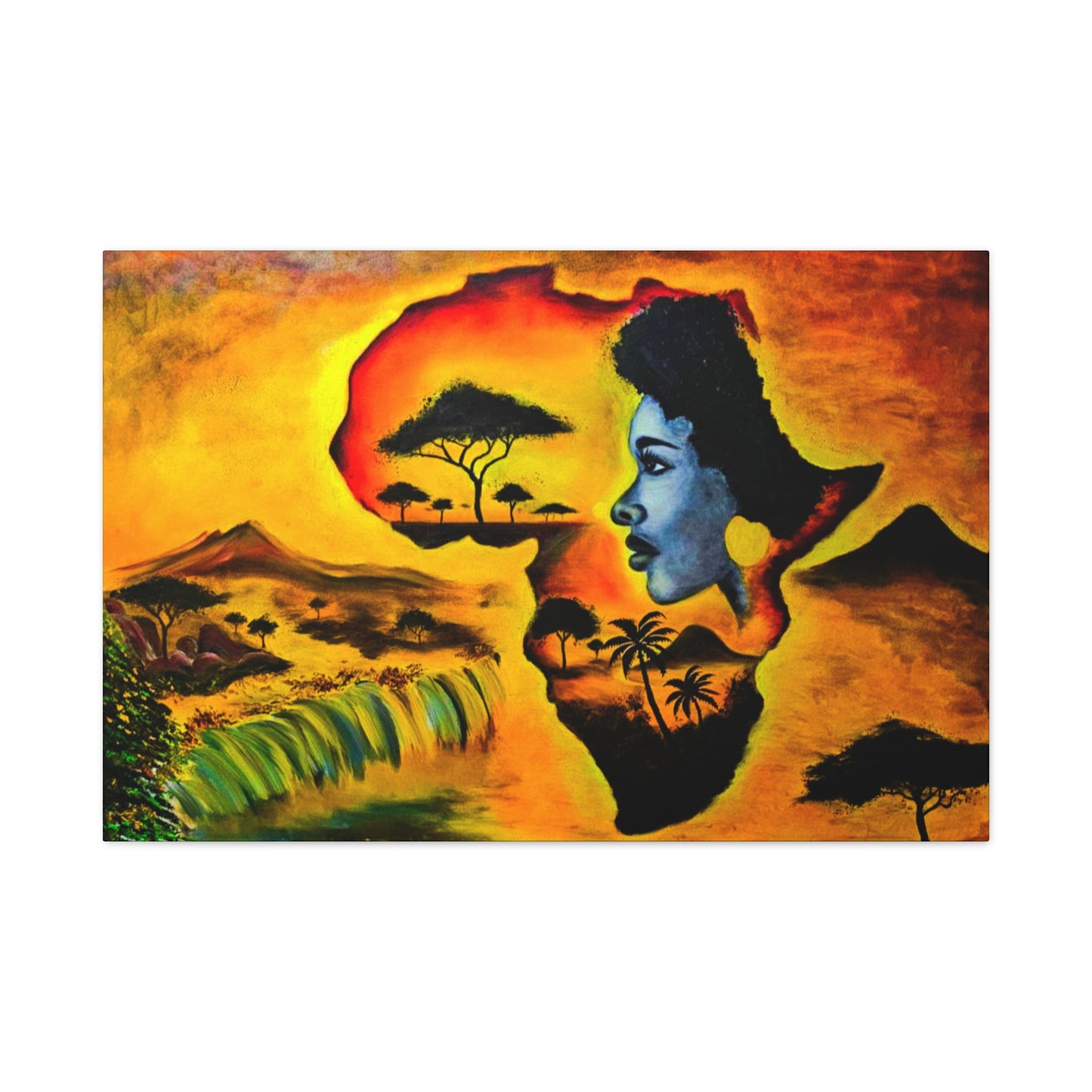 Vibrant African Landscape Canvas Art - Stretched Wall Decor