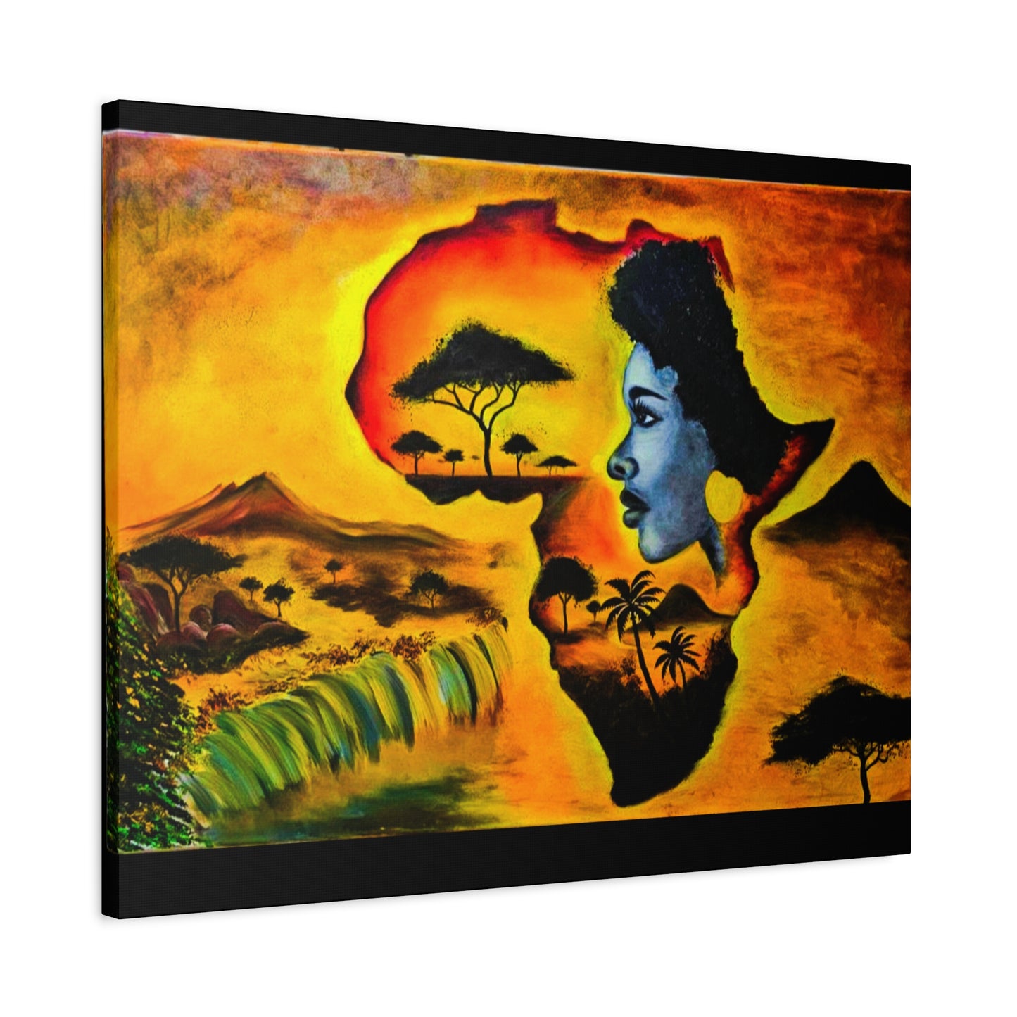 Vibrant African Landscape Canvas Art - Stretched Wall Decor