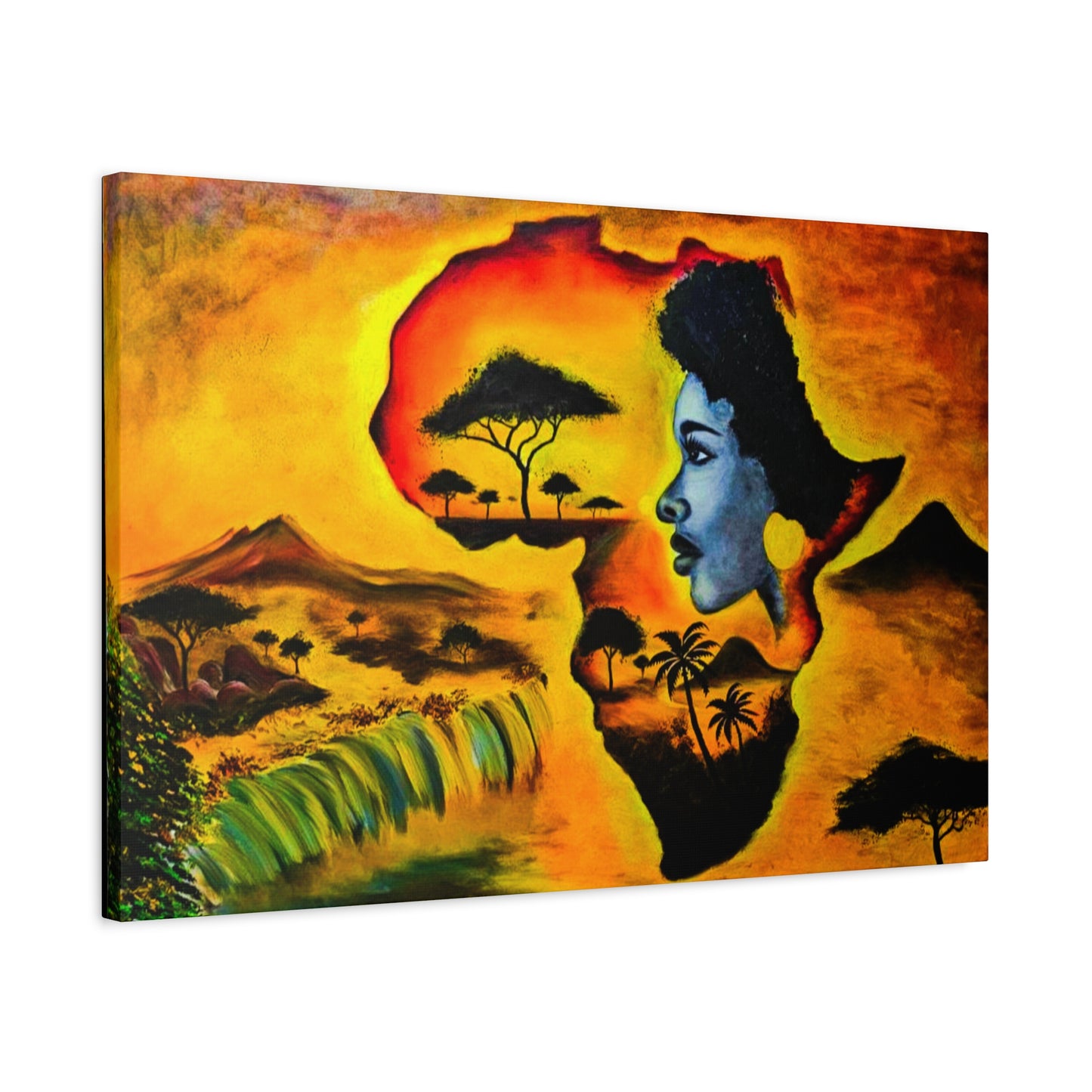 Vibrant African Landscape Canvas Art - Stretched Wall Decor