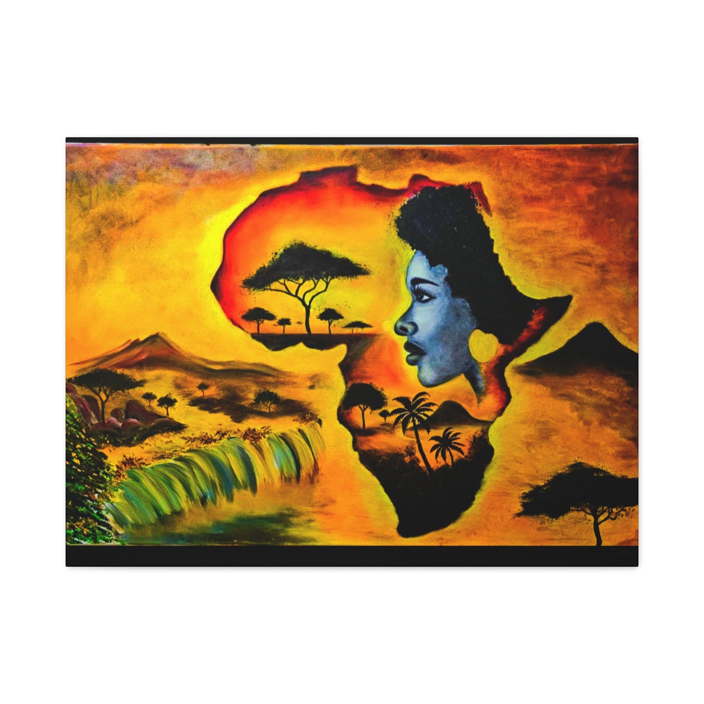 Vibrant African Landscape Canvas Art - Stretched Wall Decor