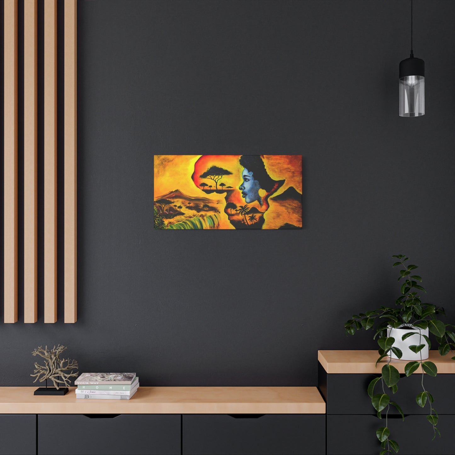 Vibrant African Landscape Canvas Art - Stretched Wall Decor