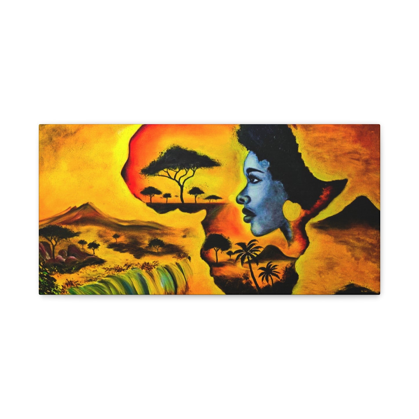 Vibrant African Landscape Canvas Art - Stretched Wall Decor