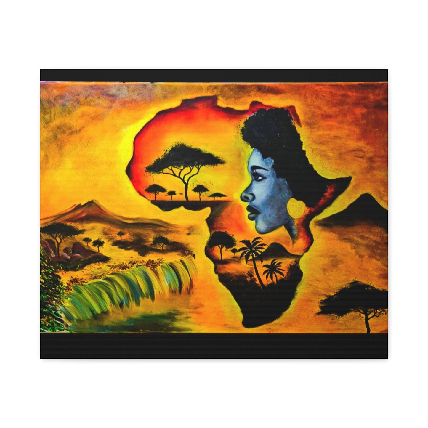 Vibrant African Landscape Canvas Art - Stretched Wall Decor