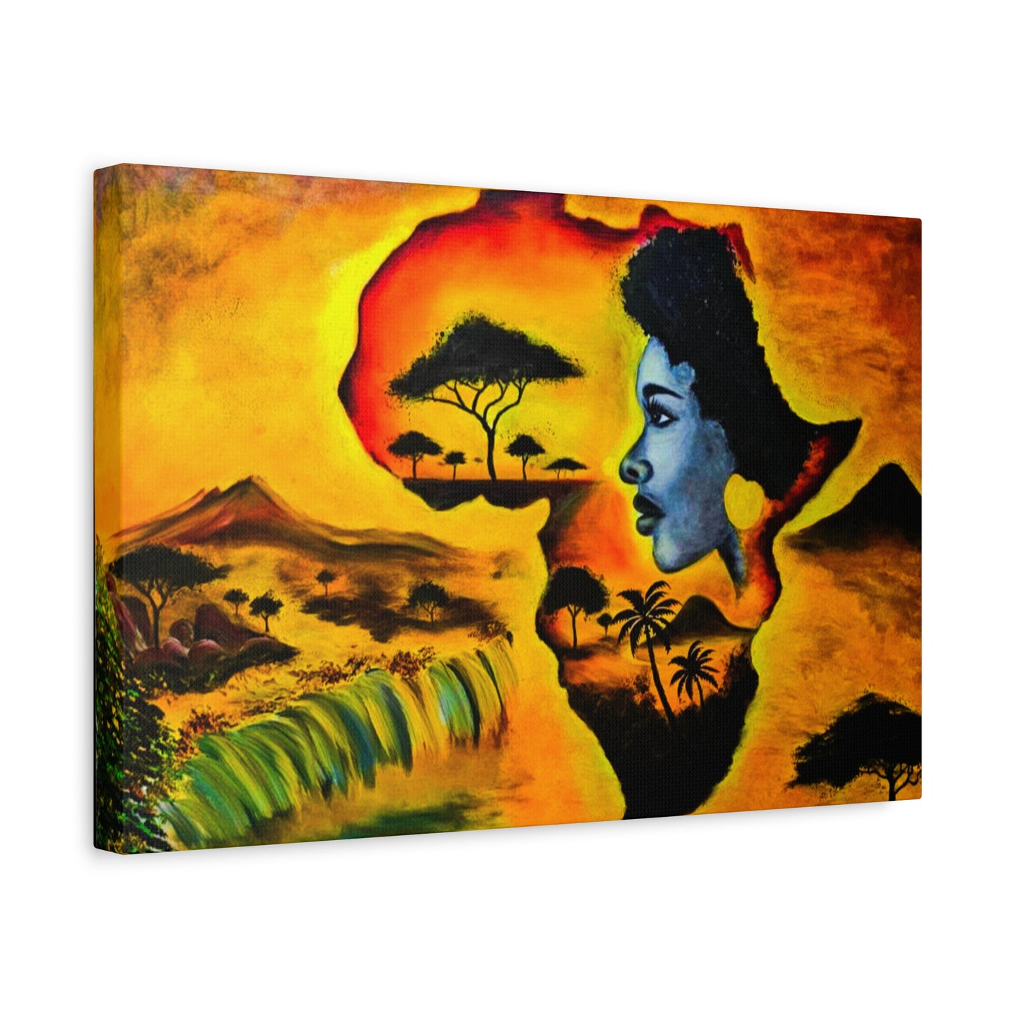 Vibrant African Landscape Canvas Art - Stretched Wall Decor