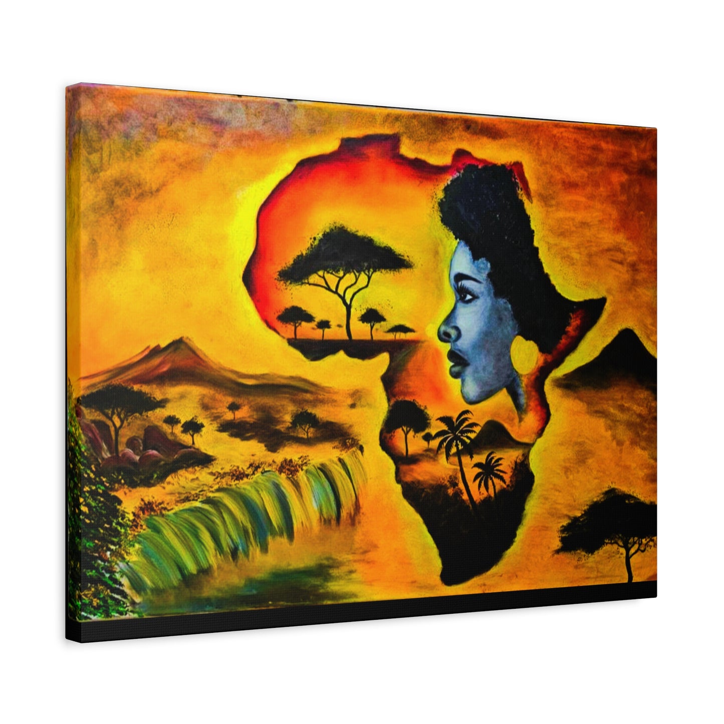Vibrant African Landscape Canvas Art - Stretched Wall Decor