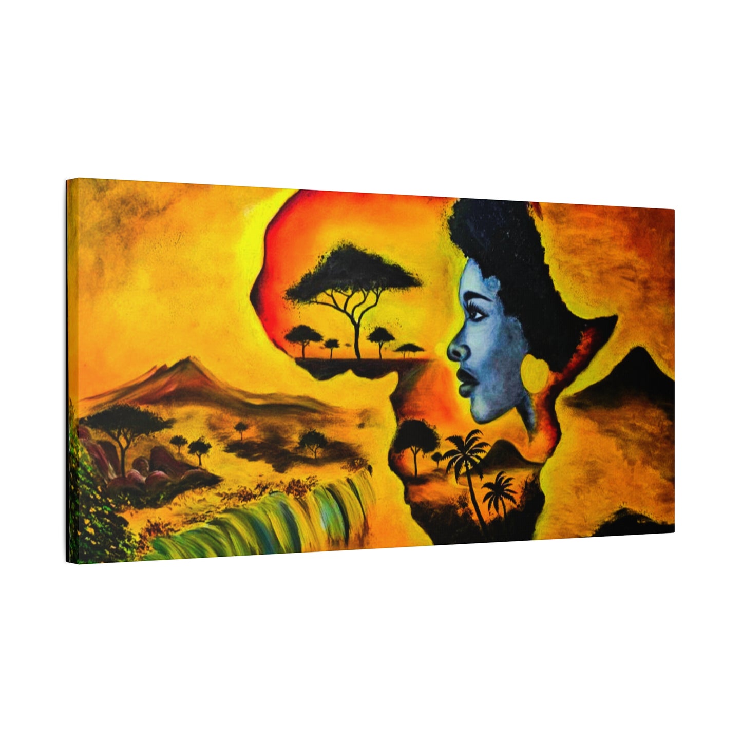 Vibrant African Landscape Canvas Art - Stretched Wall Decor
