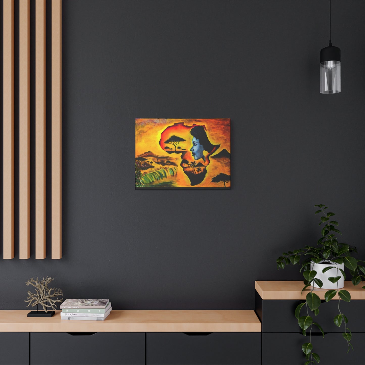 Vibrant African Landscape Canvas Art - Stretched Wall Decor