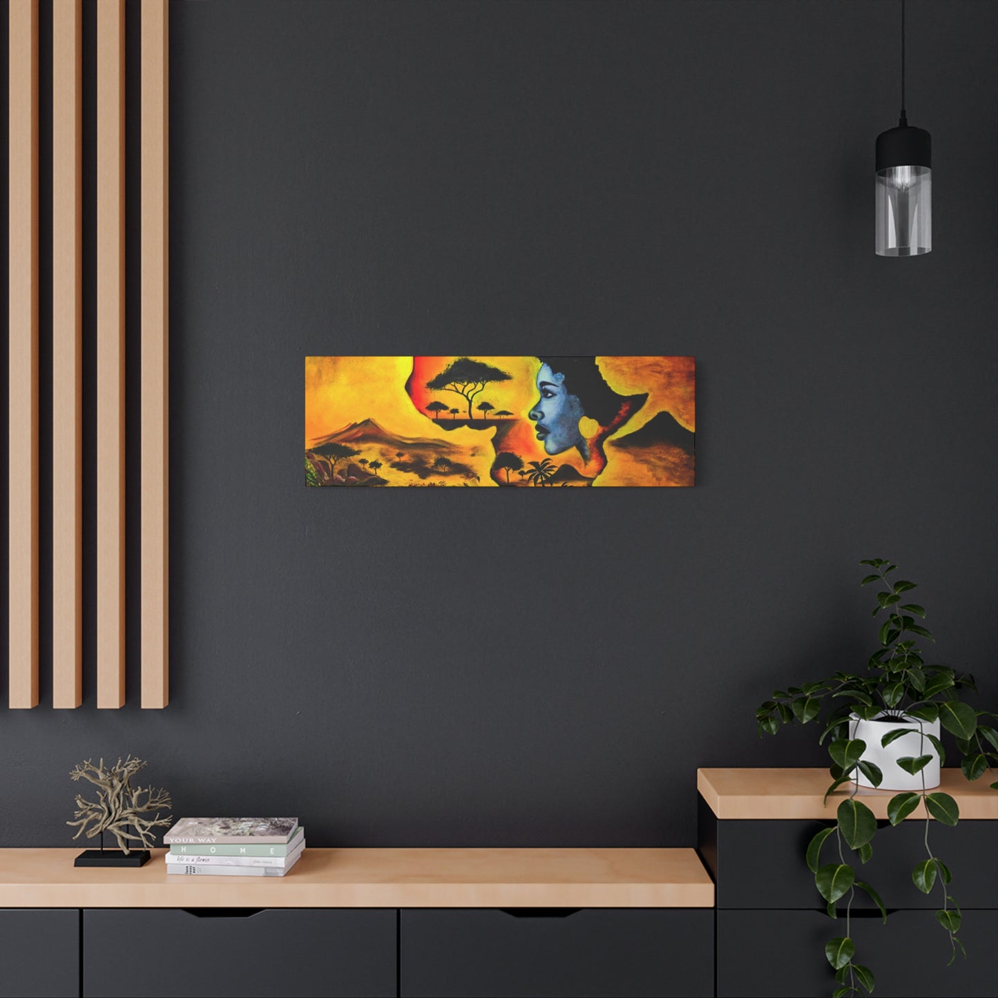 Vibrant African Landscape Canvas Art - Stretched Wall Decor