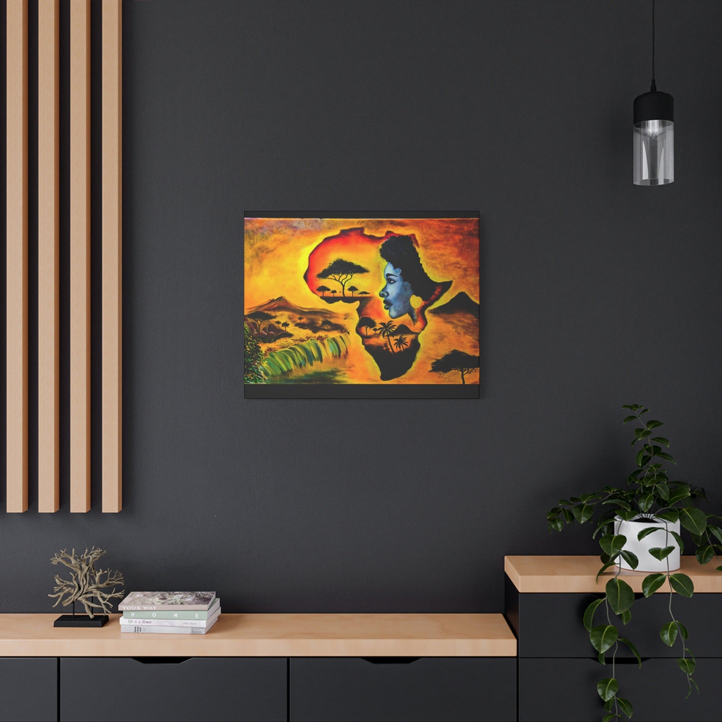 Vibrant African Landscape Canvas Art - Stretched Wall Decor