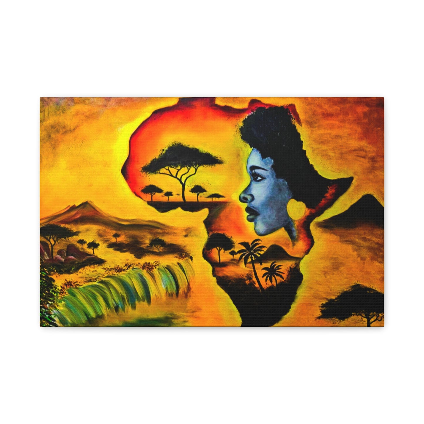 Vibrant African Landscape Canvas Art - Stretched Wall Decor