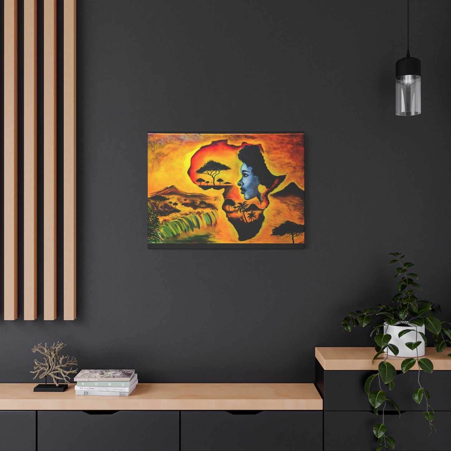 Vibrant African Landscape Canvas Art - Stretched Wall Decor