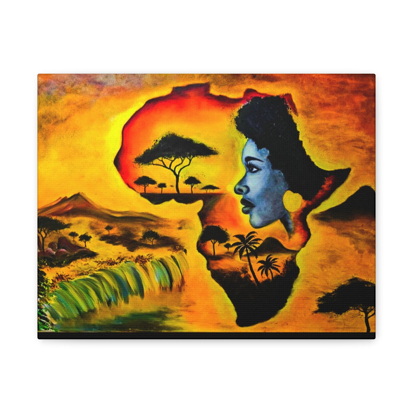 Vibrant African Landscape Canvas Art - Stretched Wall Decor