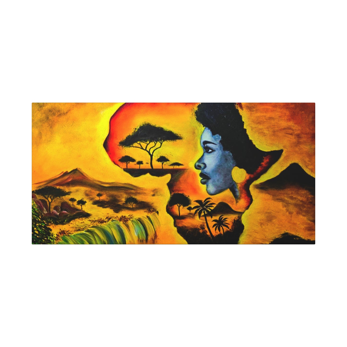 Vibrant African Landscape Canvas Art - Stretched Wall Decor