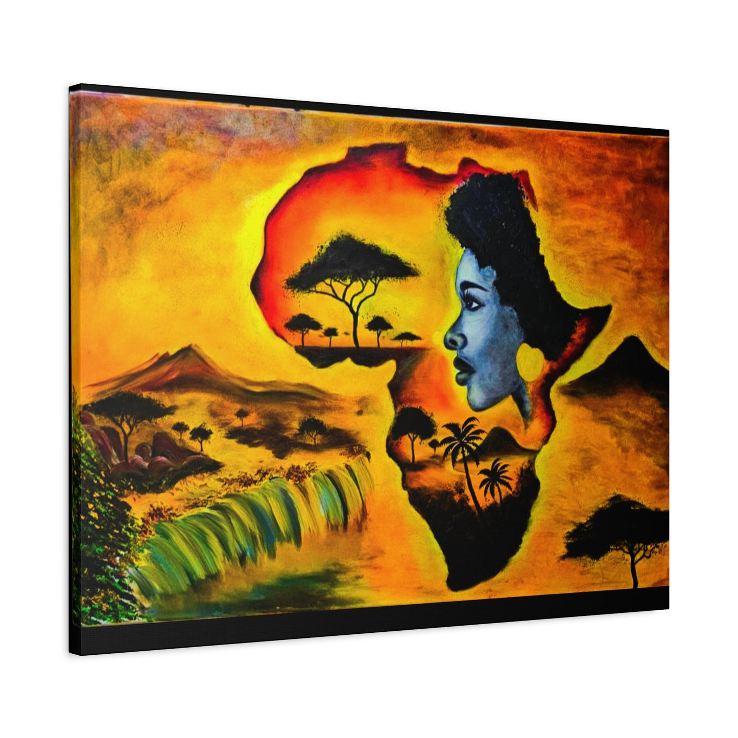 Vibrant African Landscape Canvas Art - Stretched Wall Decor