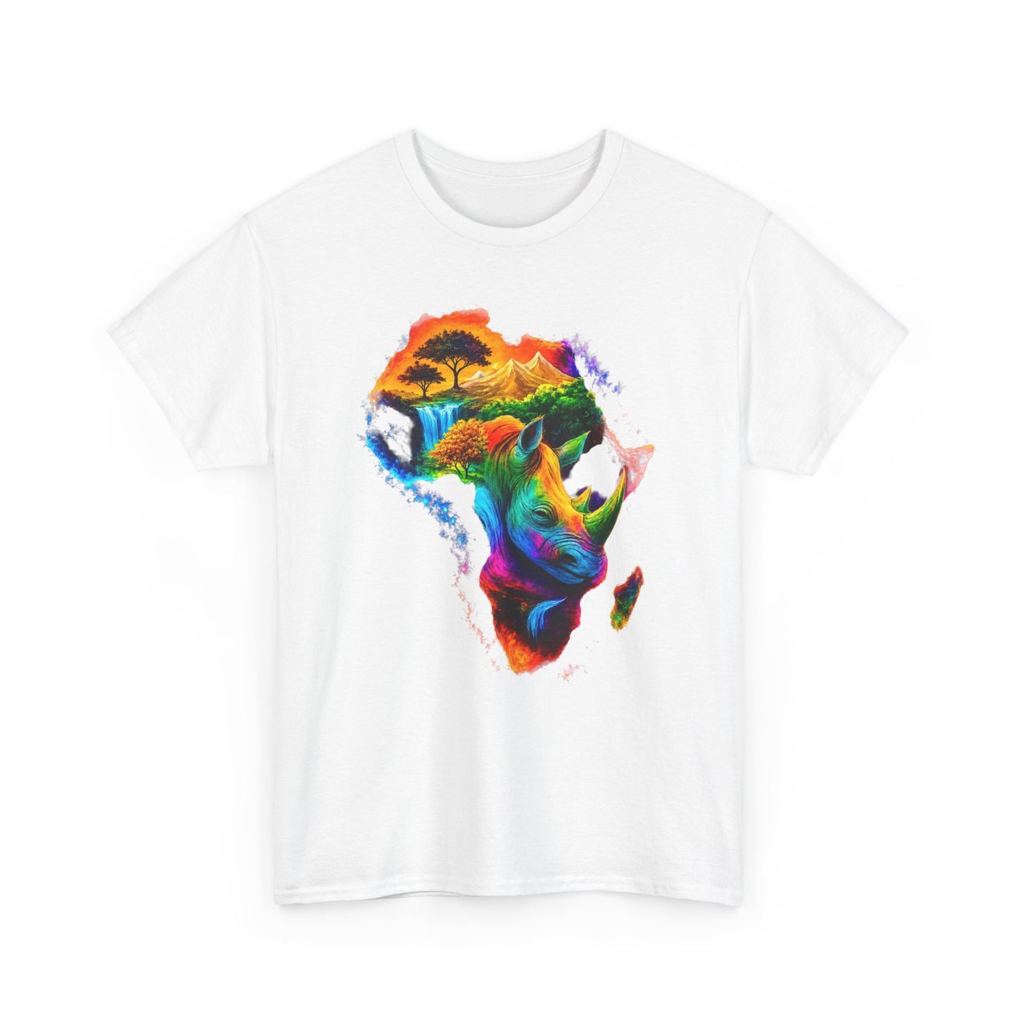 Africa Wildlife Colorful Map T-Shirt