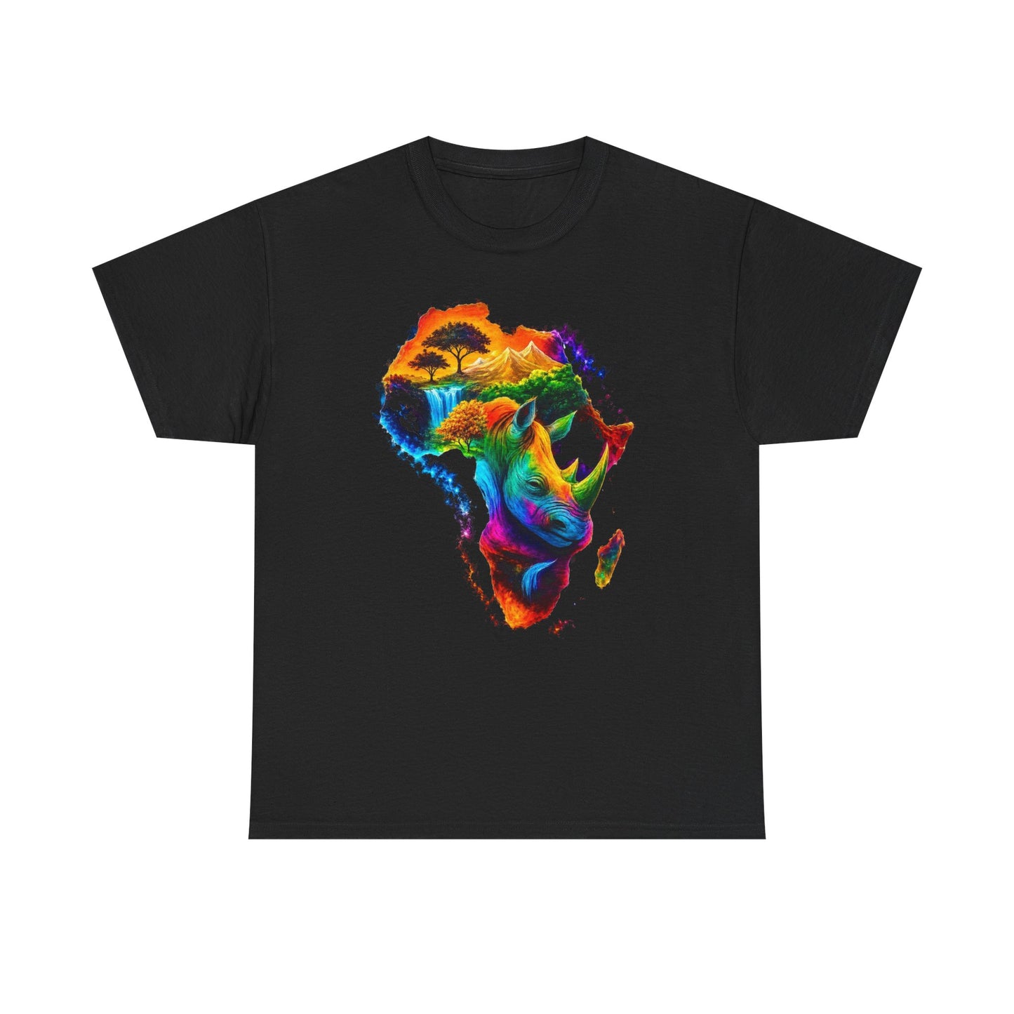 Africa Wildlife Colorful Map T-Shirt