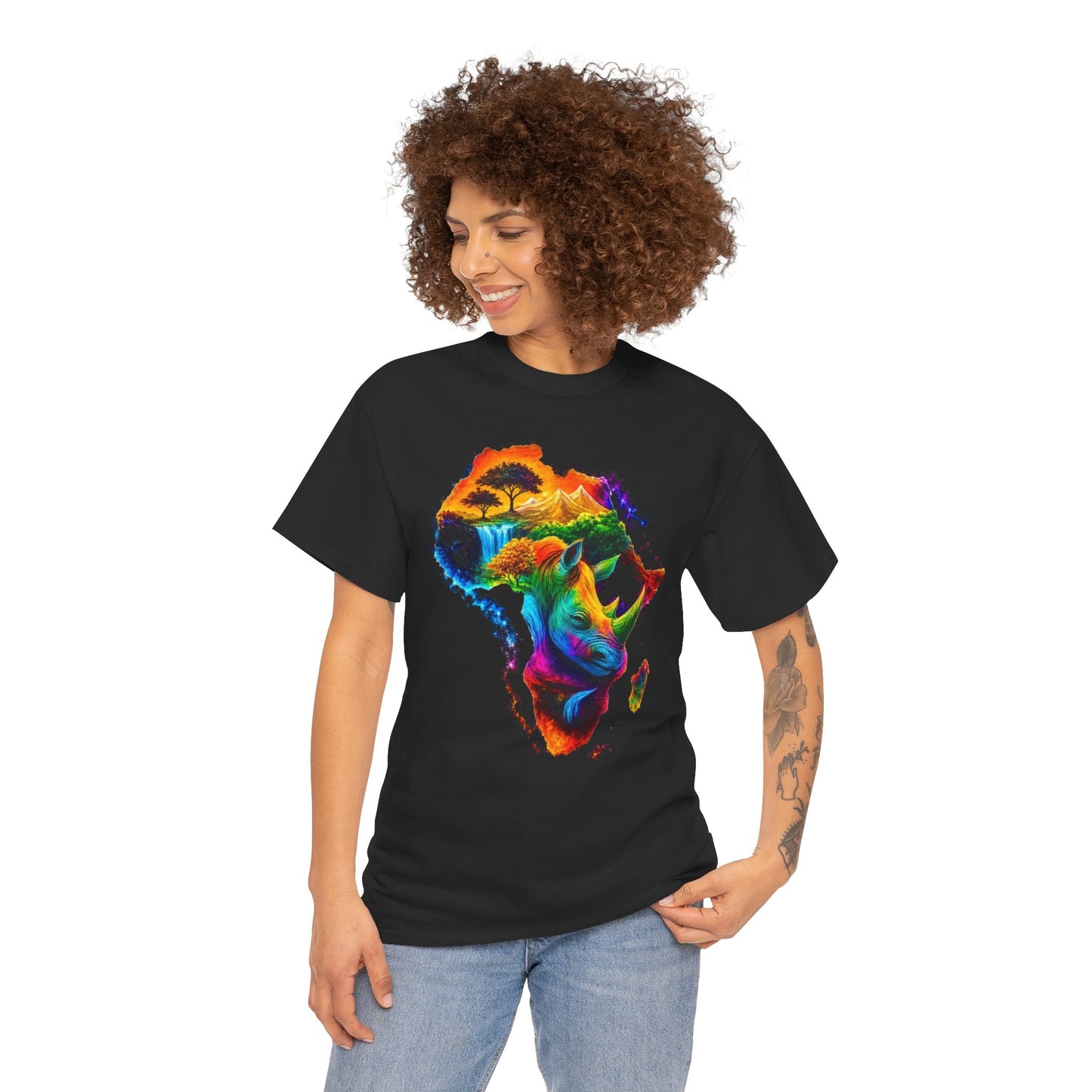 Africa Wildlife Colorful Map T-Shirt