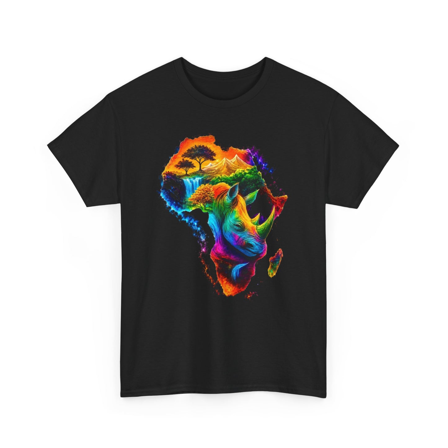Africa Wildlife Colorful Map T-Shirt